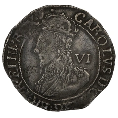 1633-1634 Silver Sixpence Coin Charles I Hammered Portcullis