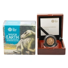 2020 Dinosaurs Collection Iguanodon Fifty Pence 50p Proof Gold Coin Boxed