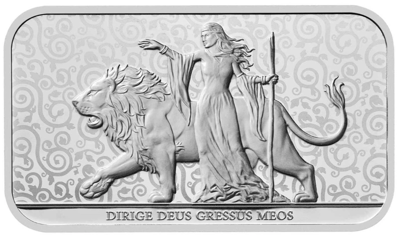 1oz Silver Bar Una and the Lion Minted