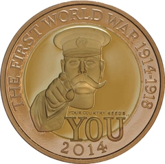 2014 Proof £2 Coin Gold Double Sovereign 100th Ann WWI