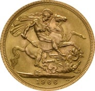 1966 Gold Sovereign Coin Elizabeth II Young Head