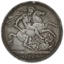 1900 Silver Crown Coin Queen Victoria About Fine