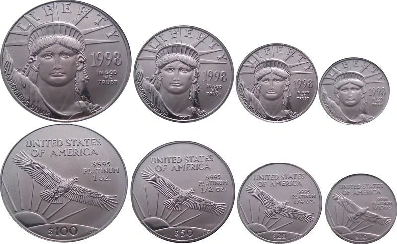 1998 Platinum Eagle 4 Coin Set