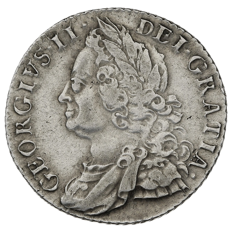 1758 Silver Shilling Coin George II