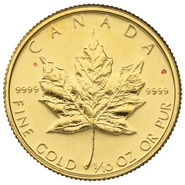 1989 1/10oz Canadian Maple Leaf Gold Coin