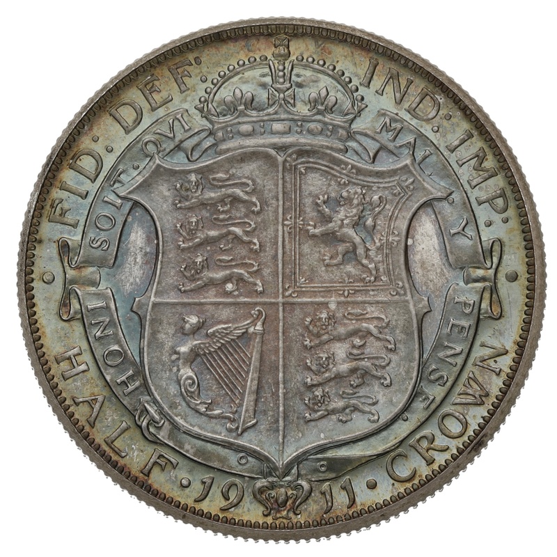 1911 Proof Silver Half Crown Coin George V