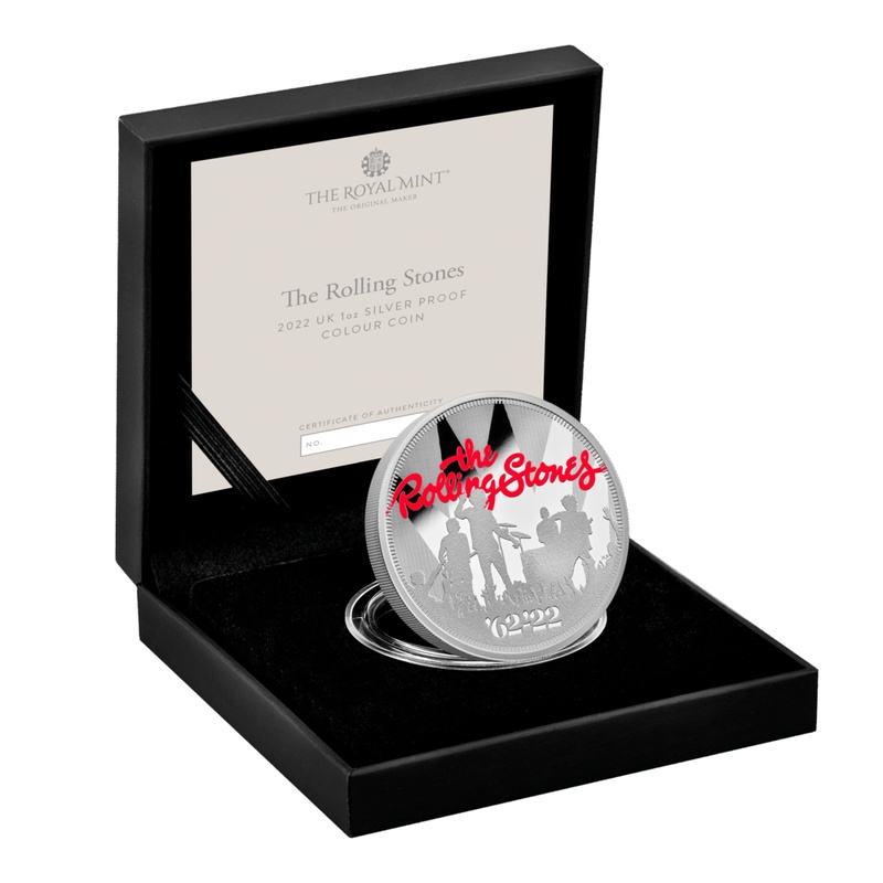 2022 Proof 1oz The Rolling Stones Silver Coin Music Legends Boxed