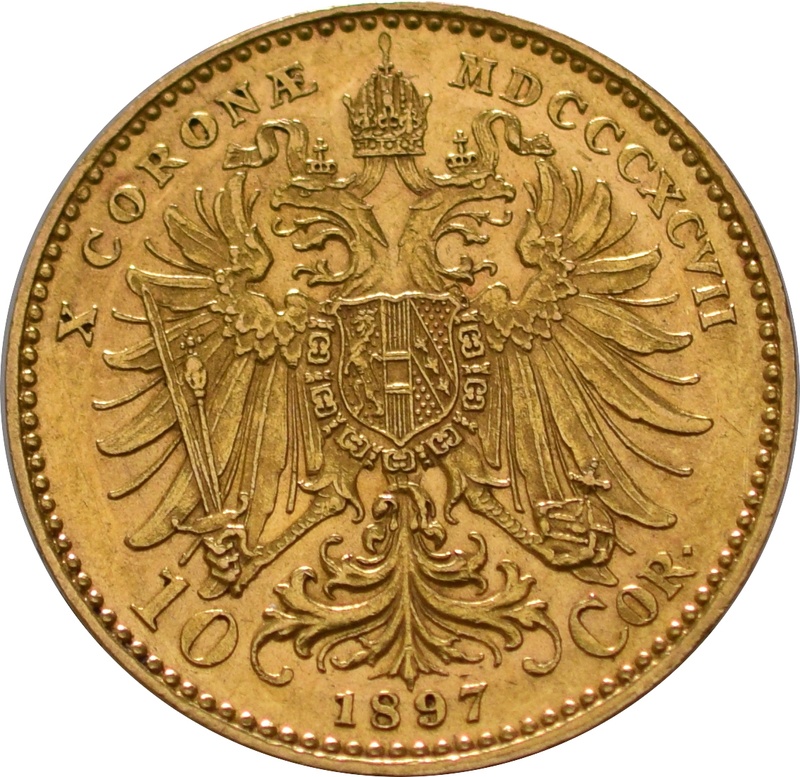 Gold Austrian 10 Coronas Franz Joseph I
