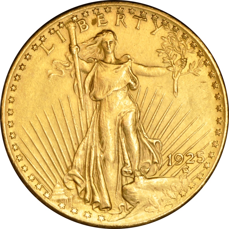 1925 $20 Gold Coin Double Eagle St Gaudens Head Philadelphia