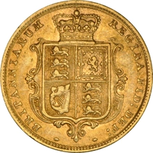 1884 Gold Half Sovereign Queen Victoria Young Head Shield Back NGC AU53