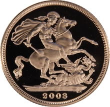 2003 Proof Gold Sovereign Boxed