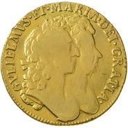1690 Gold Guinea Coin William & Mary Fine