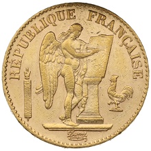 1895 French 20 Francs Gold Coin Guardian Angel A