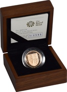 2009 Proof Gold £1 Pound Coin UK Royal Arms Shield Boxed