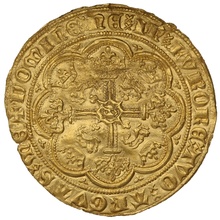 1361-1369 Gold Half Noble Coin Edward III London Mint