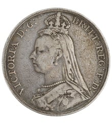 1888 Silver Crown Coin Queen Victoria Jubilee Head Fine