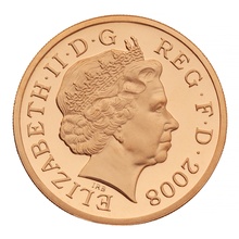 2008 Proof Gold £1 Pound Coin Royal Shield of Arms
