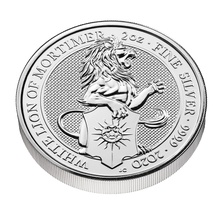 2020 2oz White Lion of Mortimer Silver Coin Queen's Beasts