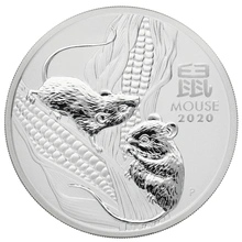 2020 Year of the Mouse Silver Coin 2oz Perth Mint Australian Lunar Series