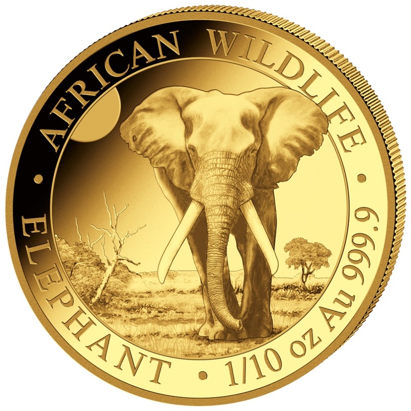 2025 1/10oz African Wildlife Elephant Gold Coin