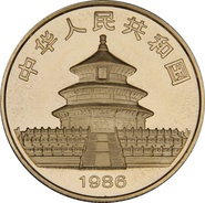 1986 1oz Chinese Panda Gold Coin