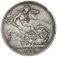 1900 Silver Crown Coin Queen Victoria 