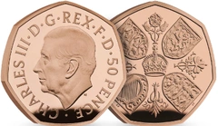 2022 Piedfort Proof 50p Gold Coin Her Majesty Queen Elizabeth II Memorial Boxed