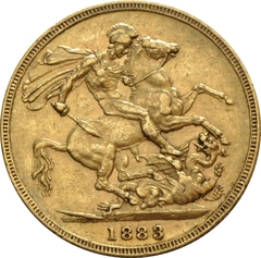 1883 Gold Sovereign Coin Queen Victoria Young Head Sydney