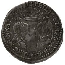1554 Silver Sixpence Coin Phillip & Mary 