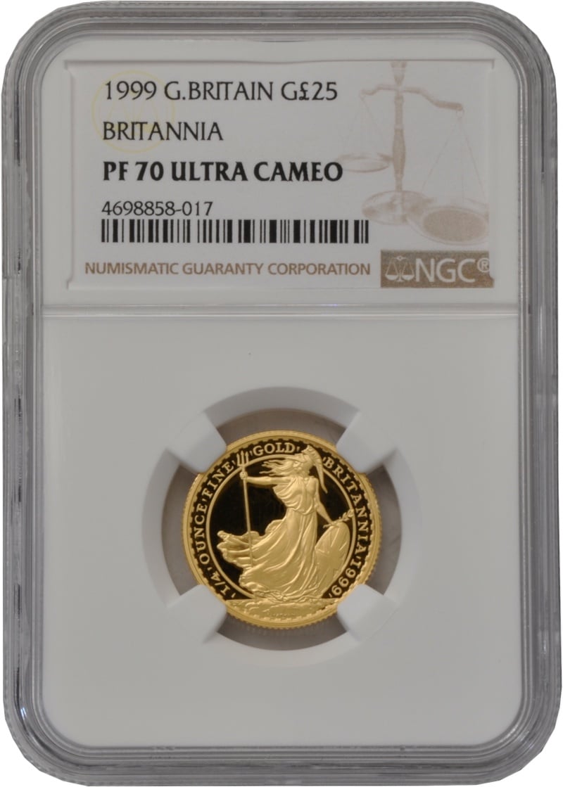 1999 Proof 1/4oz Gold Britannia Coin NGC PF70