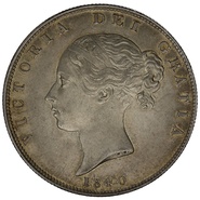 1840 Silver Half Crown Coin Queen Victoria