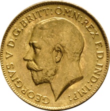 1915 Gold Half Sovereign George V