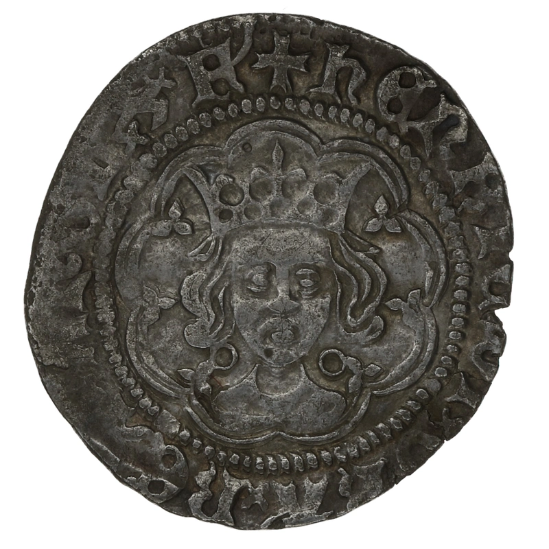 1422-1423 Silver Groat Fourpence Coin Henry VI Annulet Issue Calais Mint