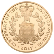 2017 Proof Gold £5 Crown Coin House of Windsor Centenary