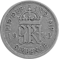 British Silver Sixpence Pre 1947 Coin