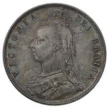 1887 Silver Half Crown Coin Queen Victoria