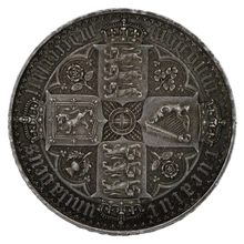 1847 Silver Crown Coin Queen Victoria Milled Gothic