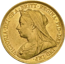 1895 Gold Sovereign Coin Queen Victoria Old Head Sydney PCGS AU58