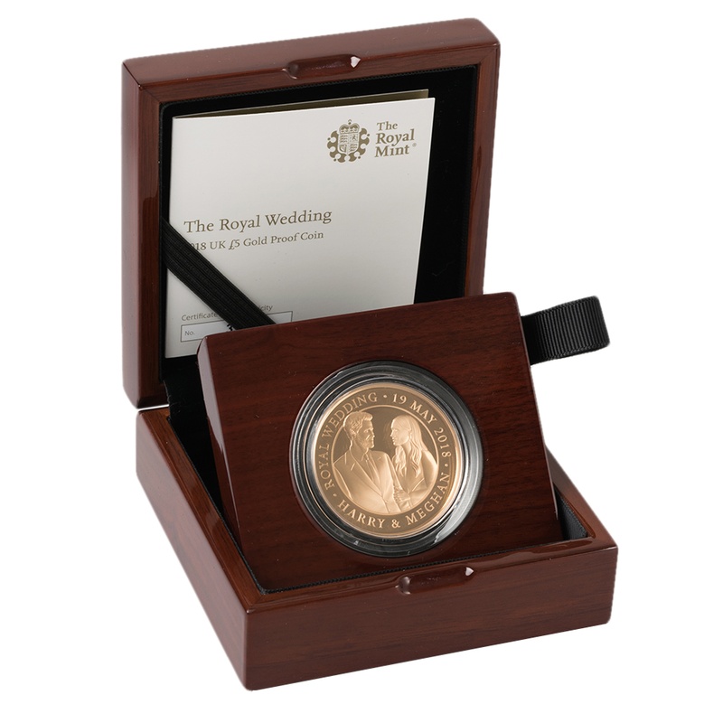 2018 Proof Gold Crown £5 Coin The Royal Wedding Boxed