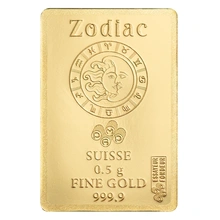 0.5g Gold Bar PAMP Zodiac Leo Minted