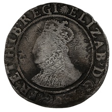 1584-1586 Silver Shilling Coin Queen Elizabeth I Hammered Escallop