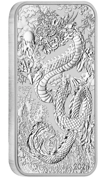 2024 Perth Mint 1oz Dragon Rectangular Silver Bar (Coin)