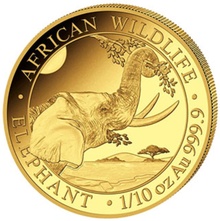 2023 Tenth Ounce Somalian Elephant Gold Coin