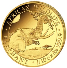 2023 1/10oz African Wildlife Elephant Gold Coin