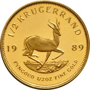 1989 Proof 1/2oz Krugerrand Gold Coin