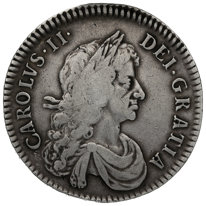 1672 Charles II Silver Milled Halfcrown