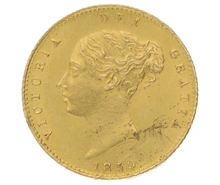 1859 Gold Half Sovereign Queen Victoria