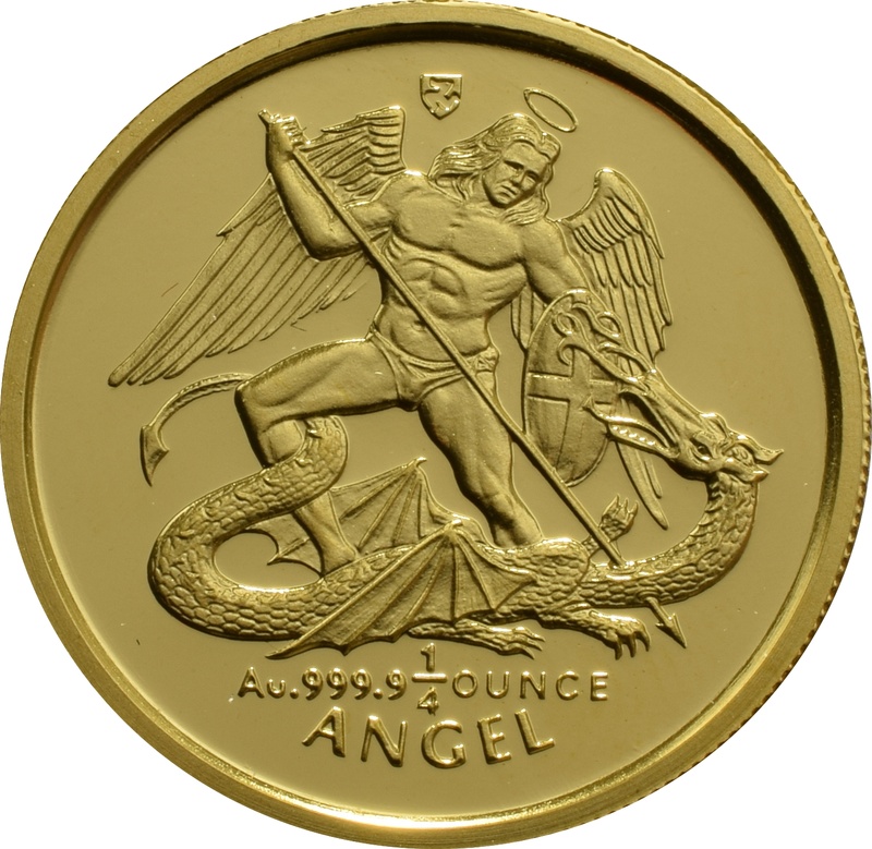 1994 Piedfort 1/4 (1/2oz) Isle of Man Angel Gold Coin