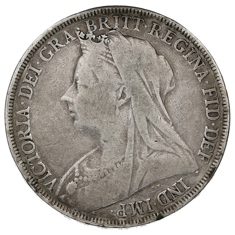 1896 Silver Crown Coin Queen Victoria 