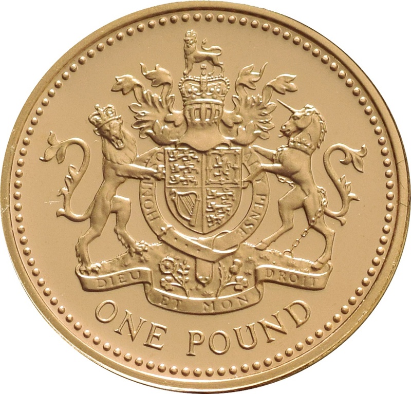 2008 Proof Gold £1 Pound Coin Lion Unicorn